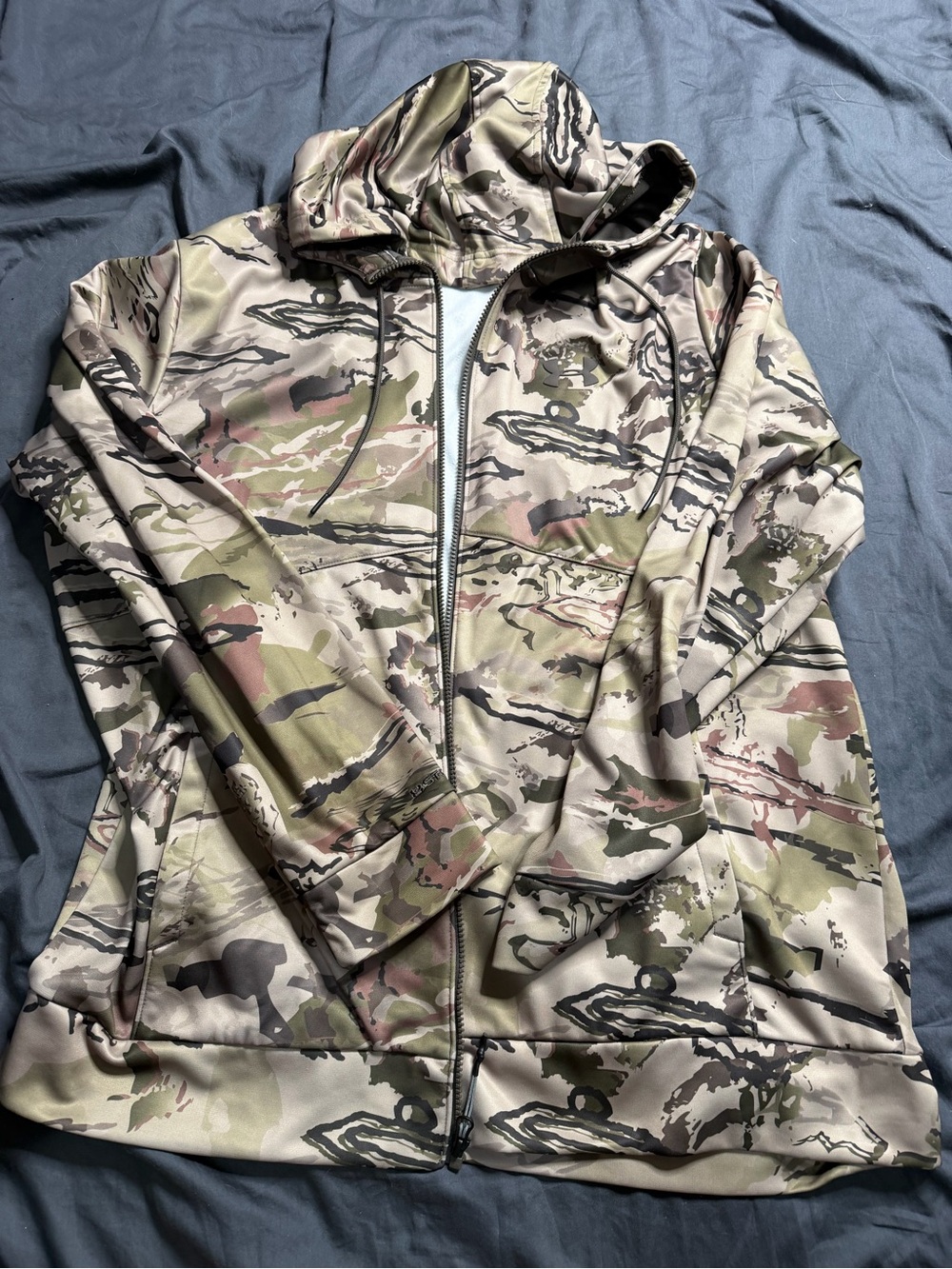 Under Armour Camo Zip-Up Hooded Jacket - Olive, Tan, Brown